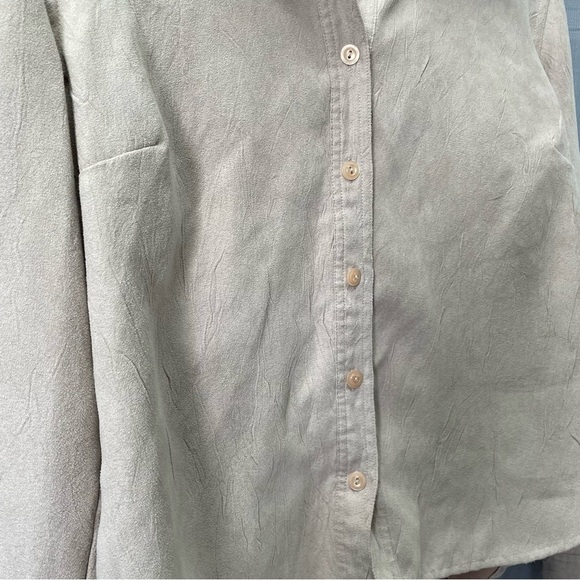 Christopher & Banks Faux Suede Button Up Top XL - Picture 7 of 9
